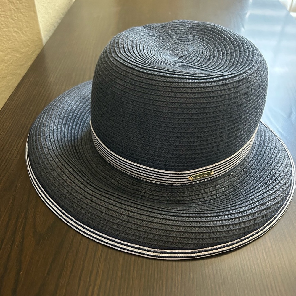 Sun Hats Lands End Face Saver Sun Hat Navy & Mauve L/XL TWO HATS - Picture 6 of 9